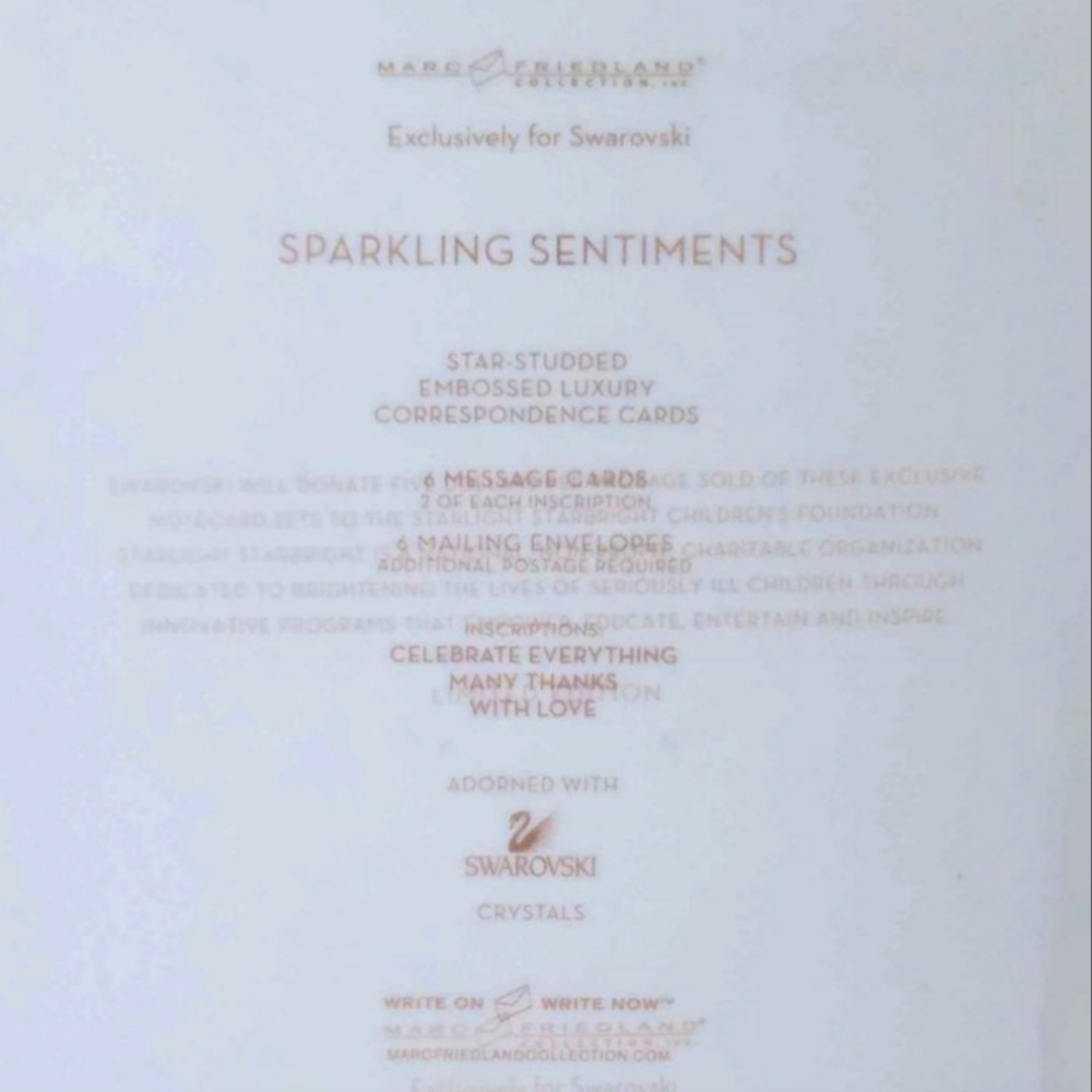 2 for $25 - Swarovski Luxury Cards (6 pack)